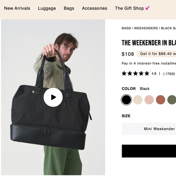 Like New Beis Weekender Bag - Picture 6 of 6